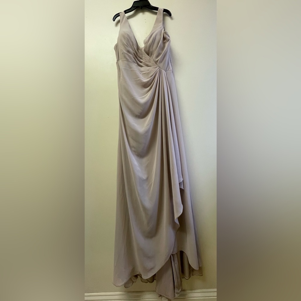 NWT - Blush Color Ruched Asymmetrical Gown with Sweetheart Neckline - Size 16. - Picture 11 of 13